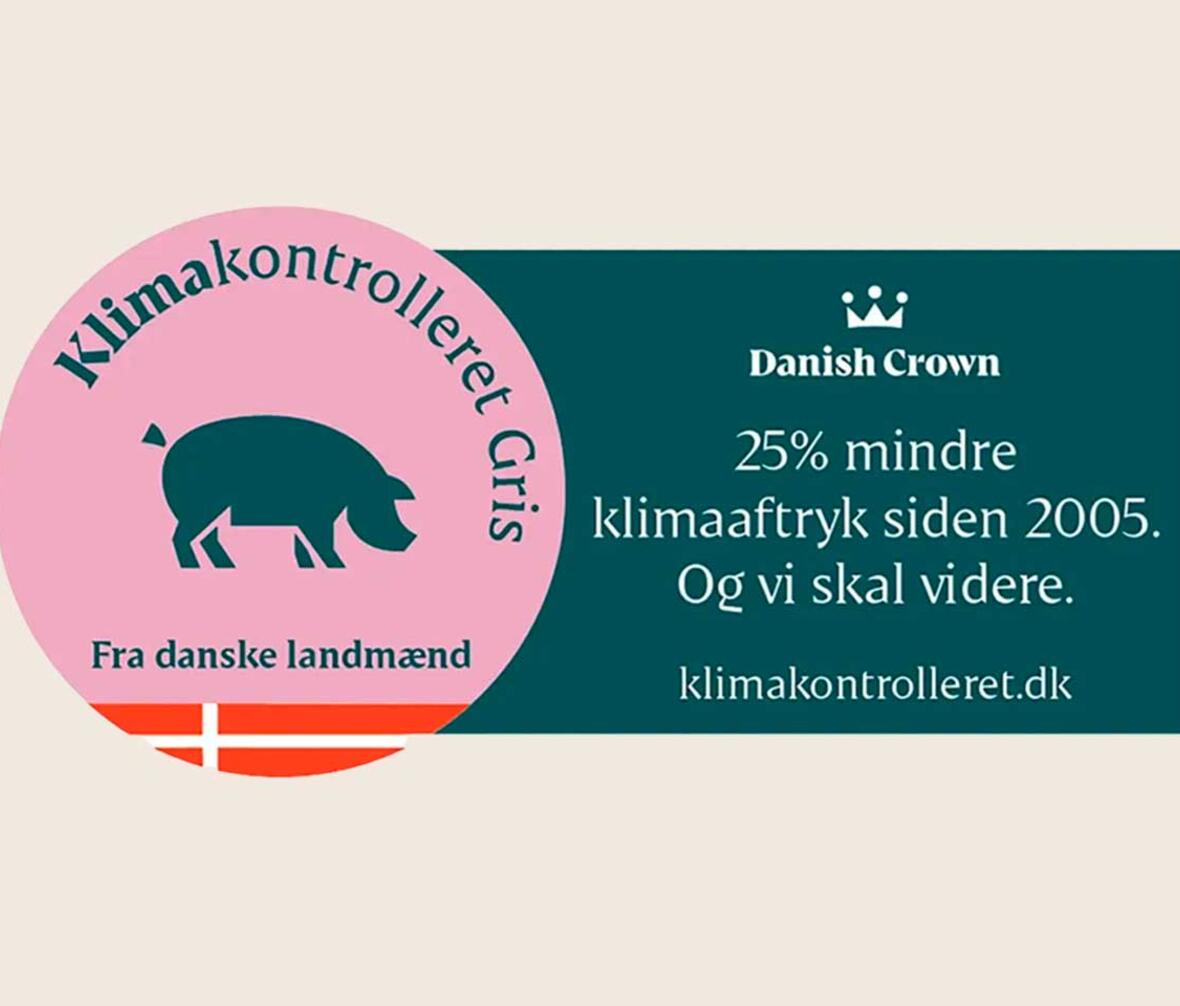 Reklamekampagne fra Danish Crown med "Klimakontrolleret gris"
