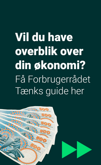 Grøn baggrund med pengesedler og tekst