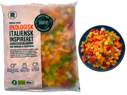 Rema 1000 Økologisk italienskinspireret grøntsagsblanding med hvidløg og basilikum