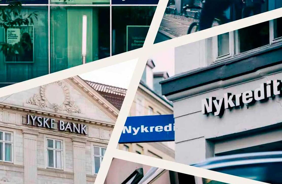 Billeder af facaden hos en række danske banker