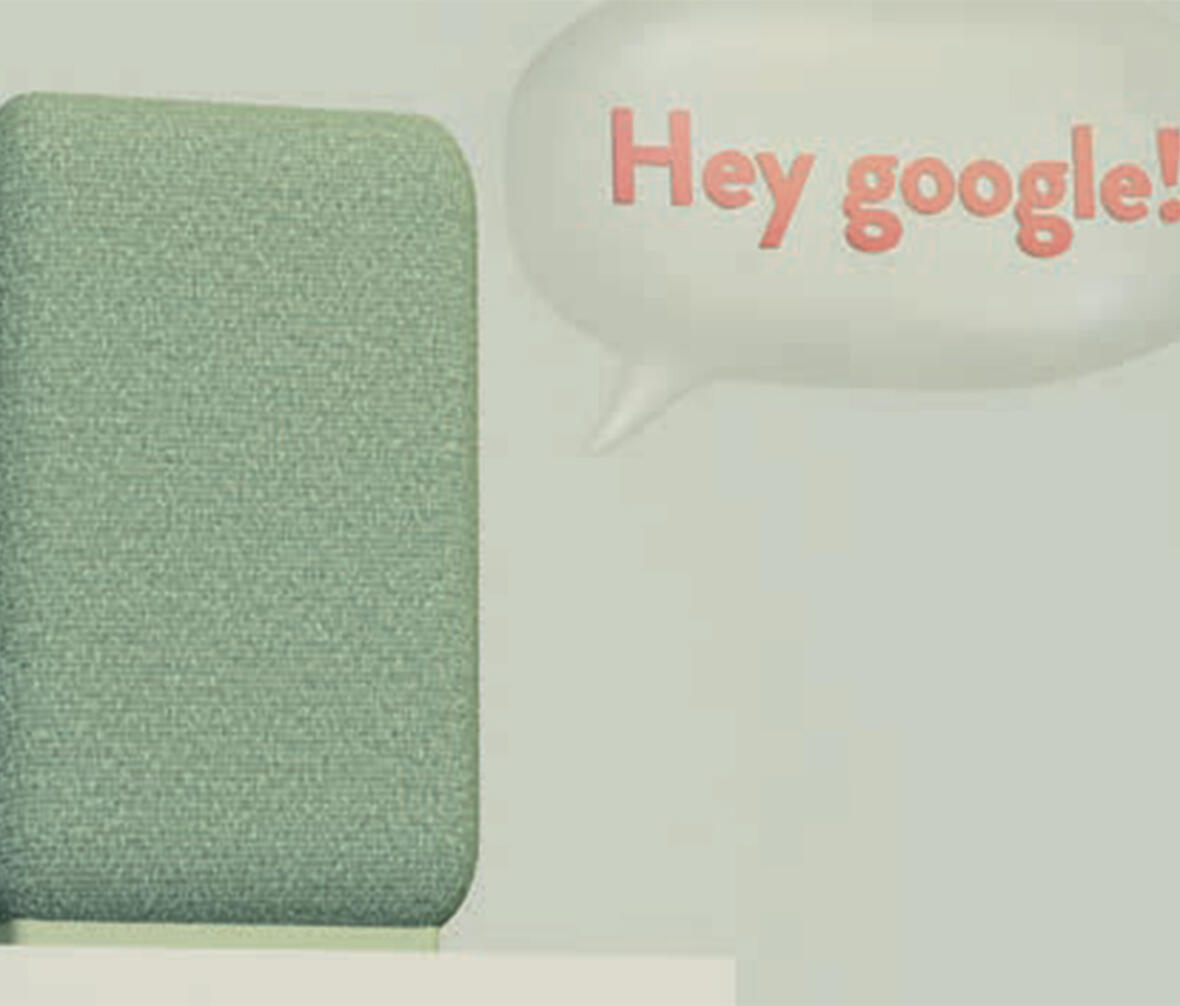 Højtaler der siger hey google