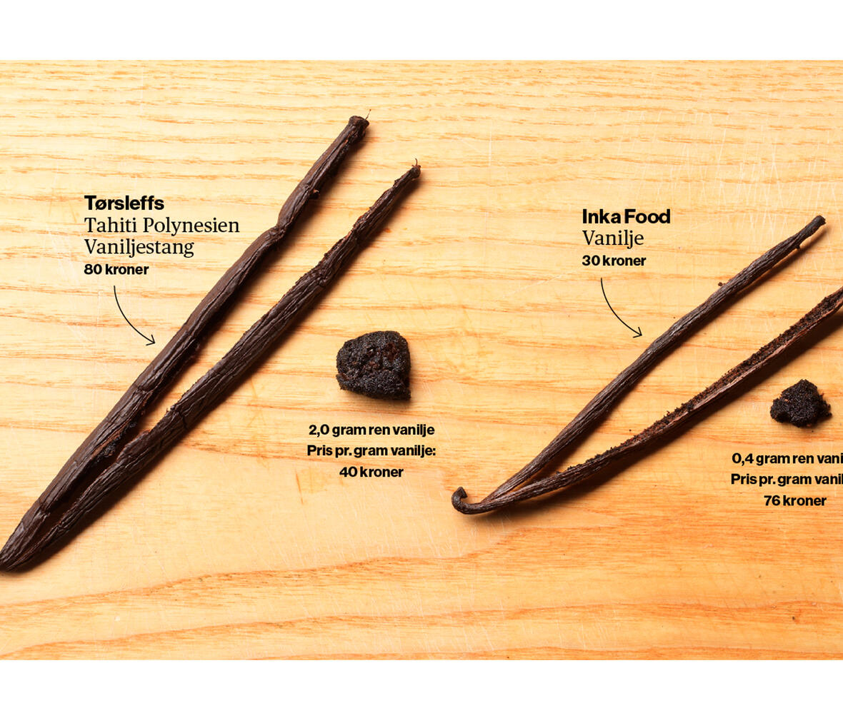 sammenligning af vaniljestænger