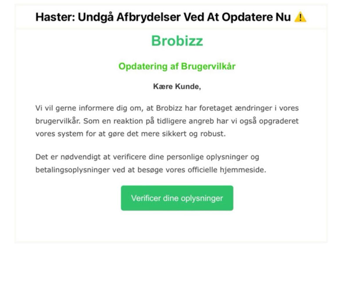 Fupmail der presser dig til at handle hurtigt