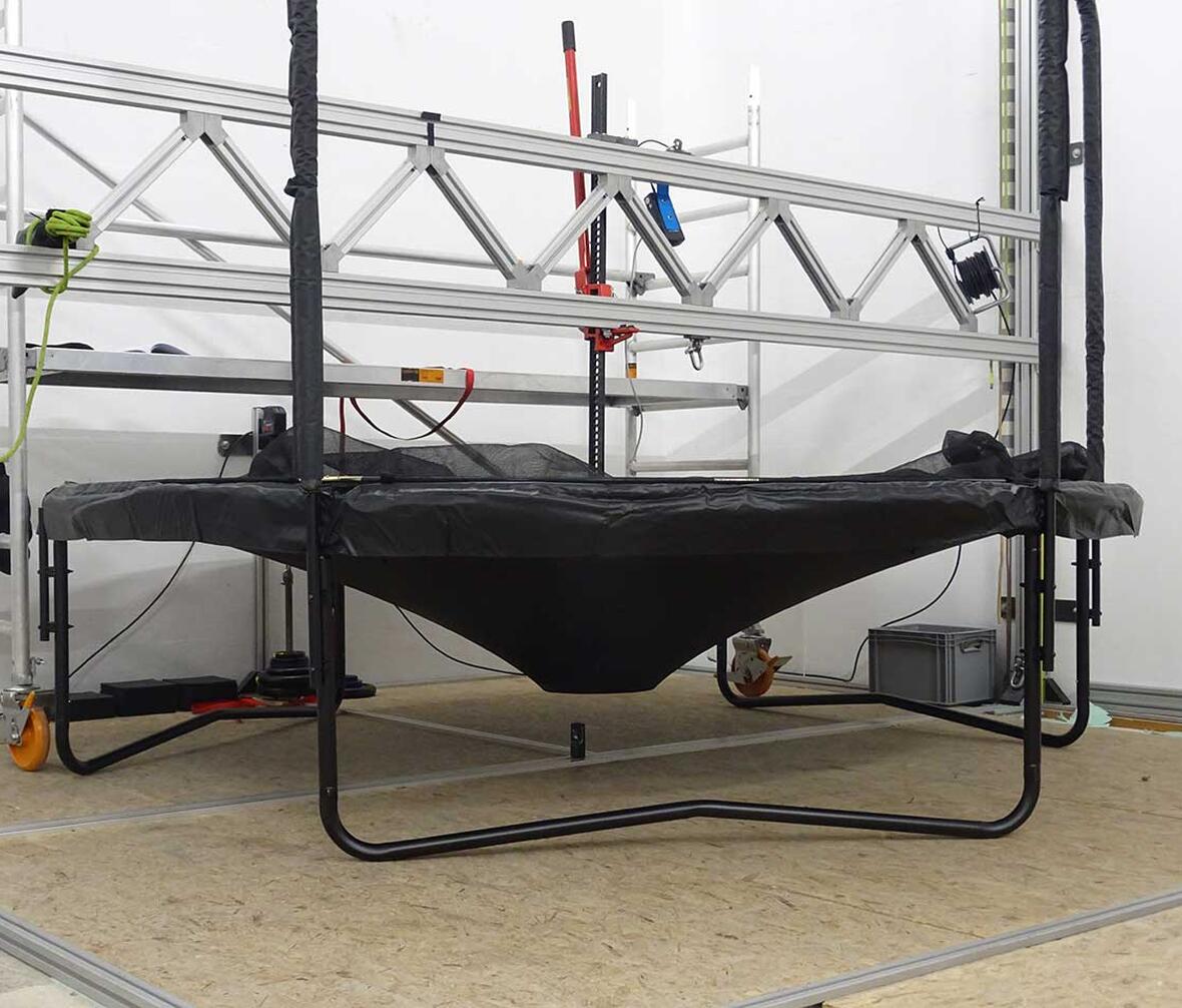 test af springdugen i trampoliner