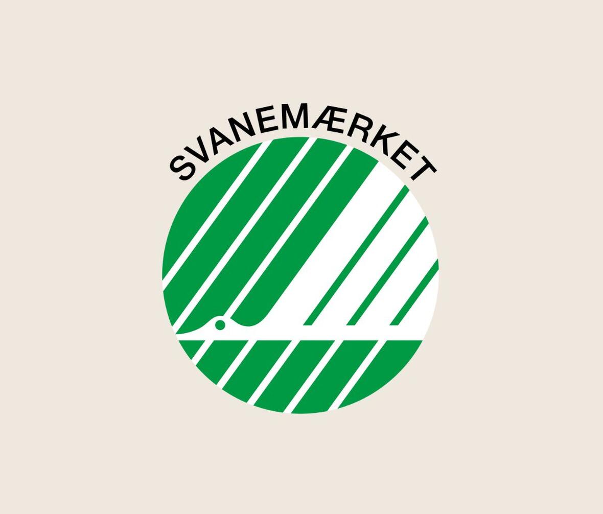 Svanemærket på beige baggrund