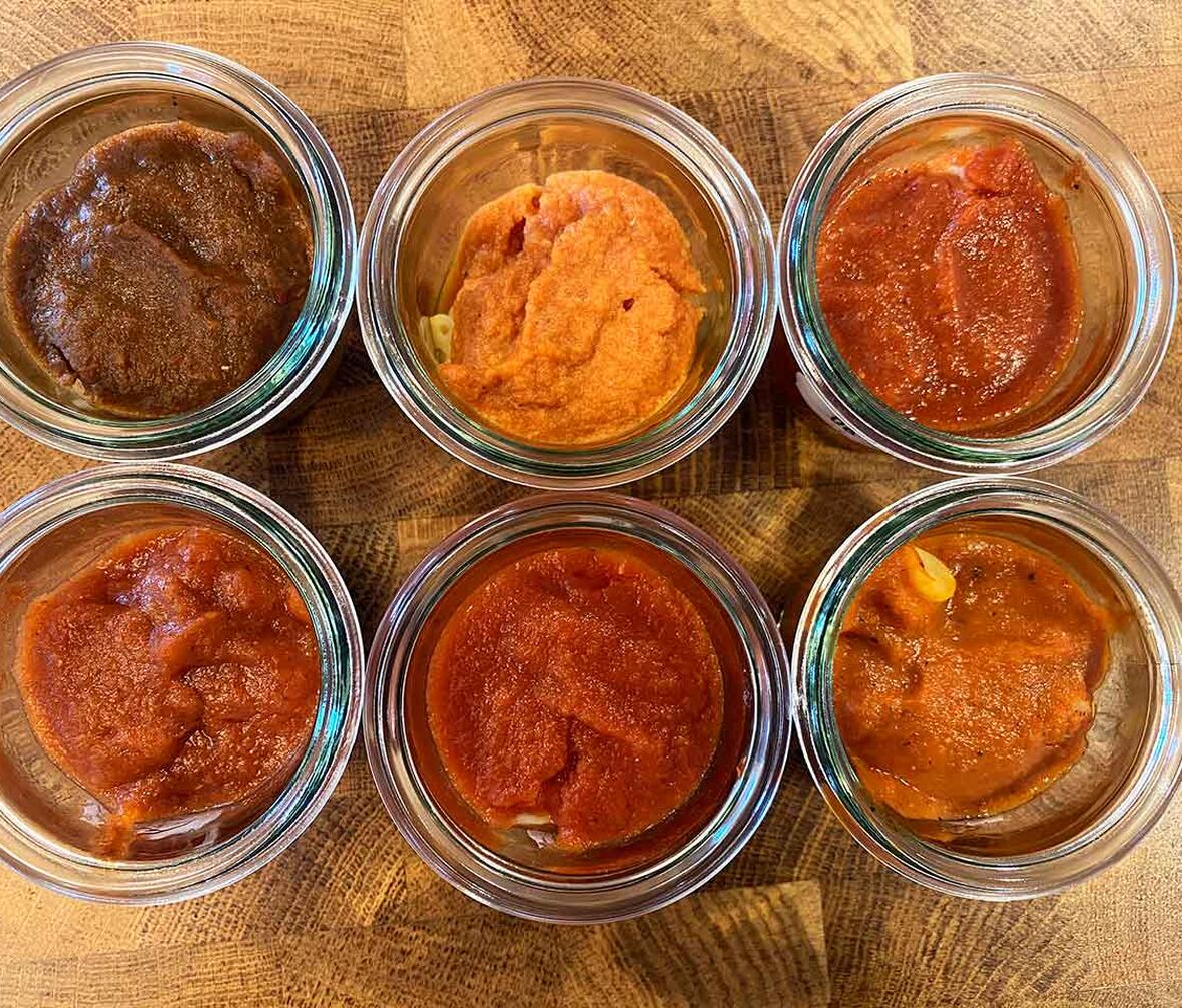 grøntsagssauce med pasta til smagning