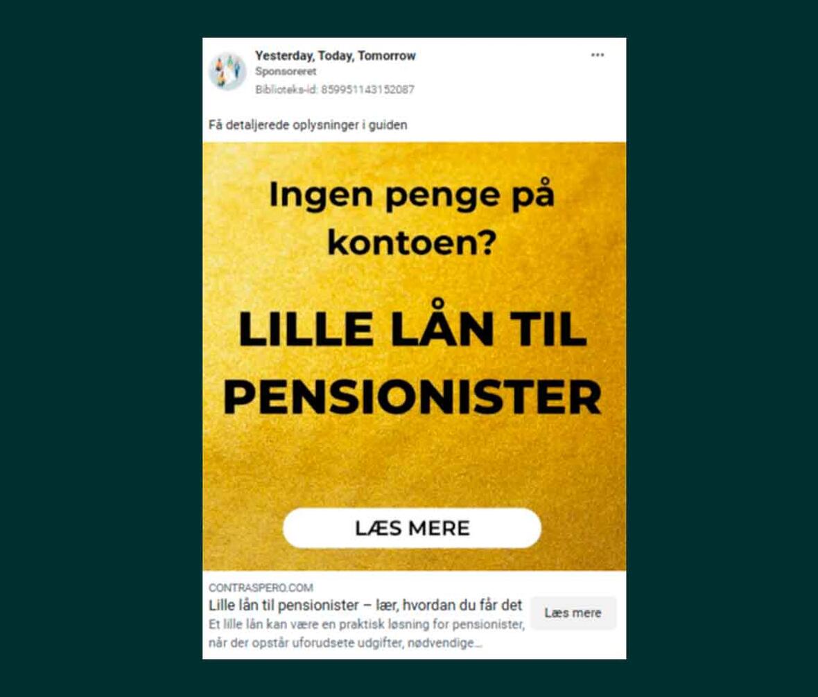 Eksempel på svindelannonce
