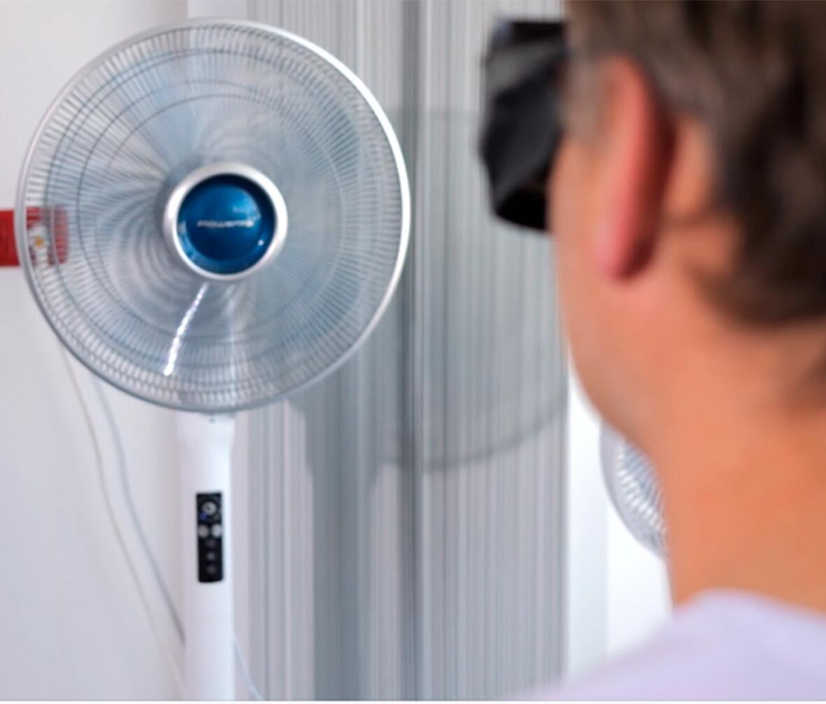 test af ventilator for behagelig vind