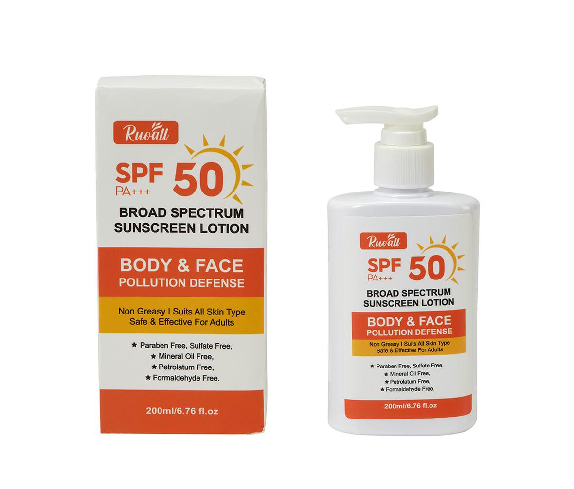 Solcremen ”Ruoall broad spectrum sunscreen lotion” købt på temu indeholder ingen SPF