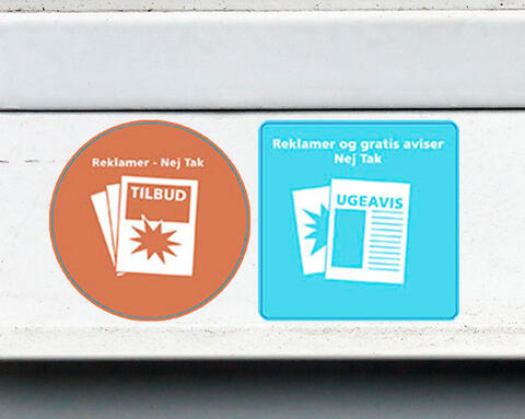 skilt på postkasse med nej tak til reklamer og tilbudsaviser