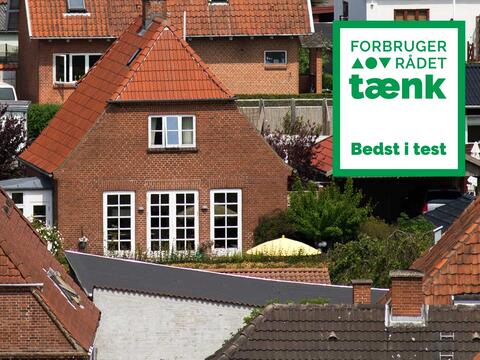 huse i Danmark med Forbrugerrådet Tænks Bedst i Test logo