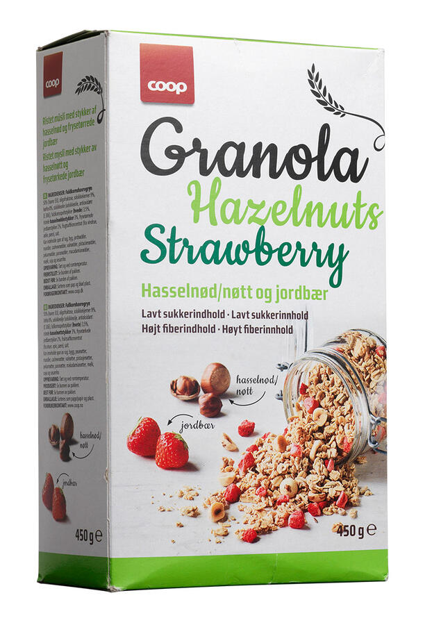 Test COOP Granola Hasselnød og jordbær Forbrugerrådet Tænk