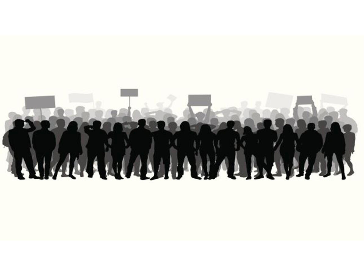 silhuette af mennesker i protest
