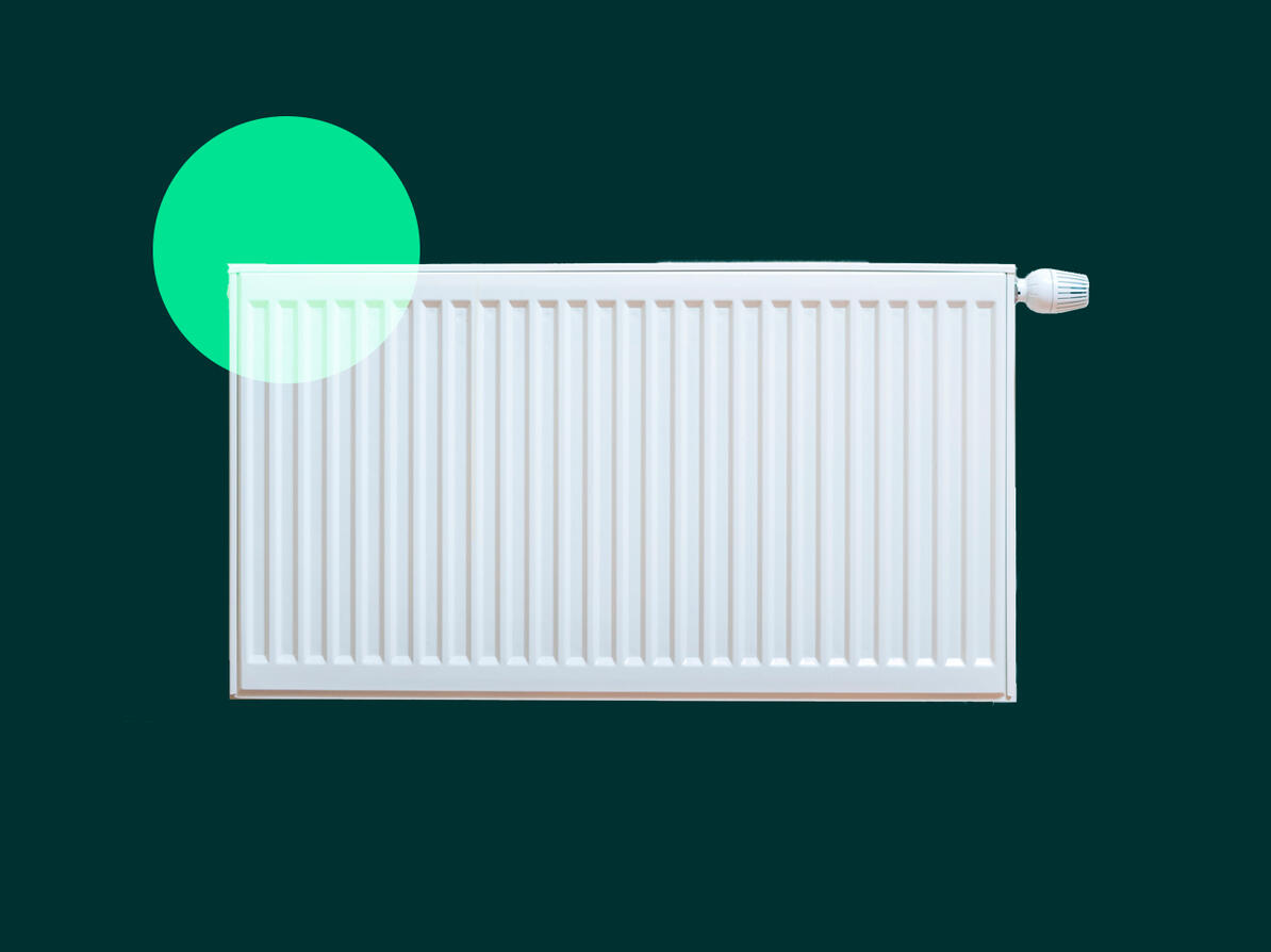 radiator på mørkegrøn baggrund