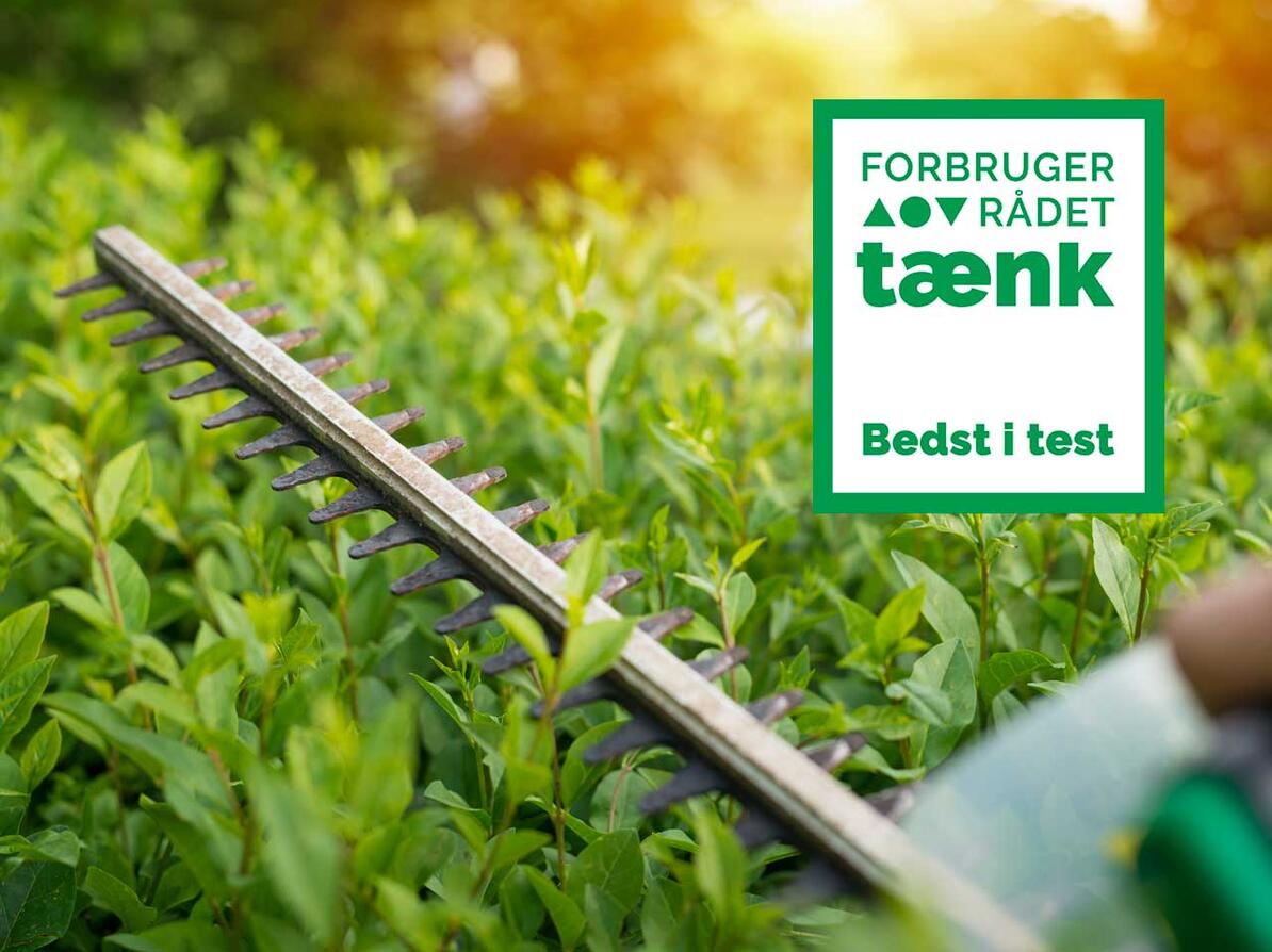 Disse hækkeklipper er Bedst i Test - med logo