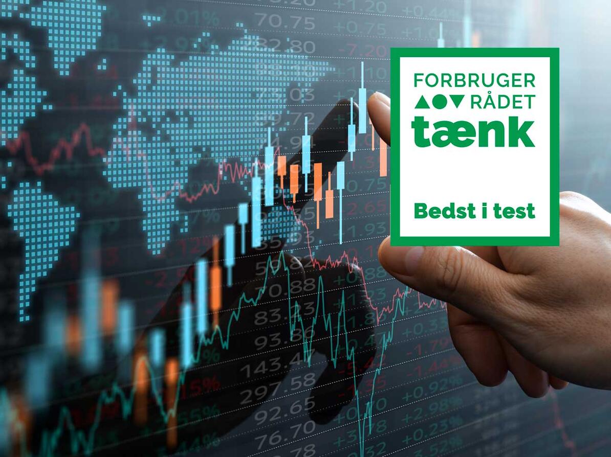 Skørm med udvikling i obligationsmarked med en finger, der peger