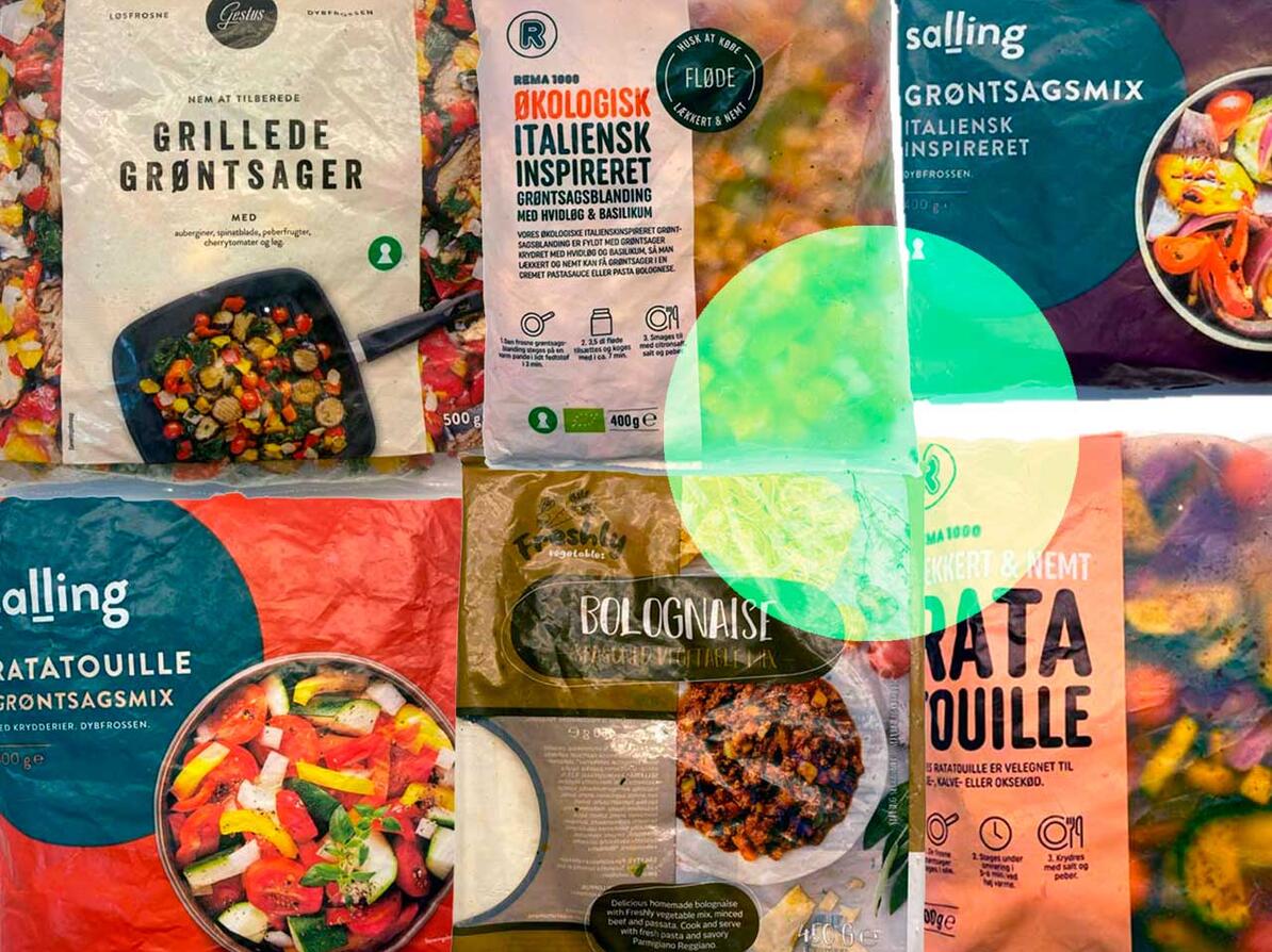 smagstest ag grøntsagsblandinger