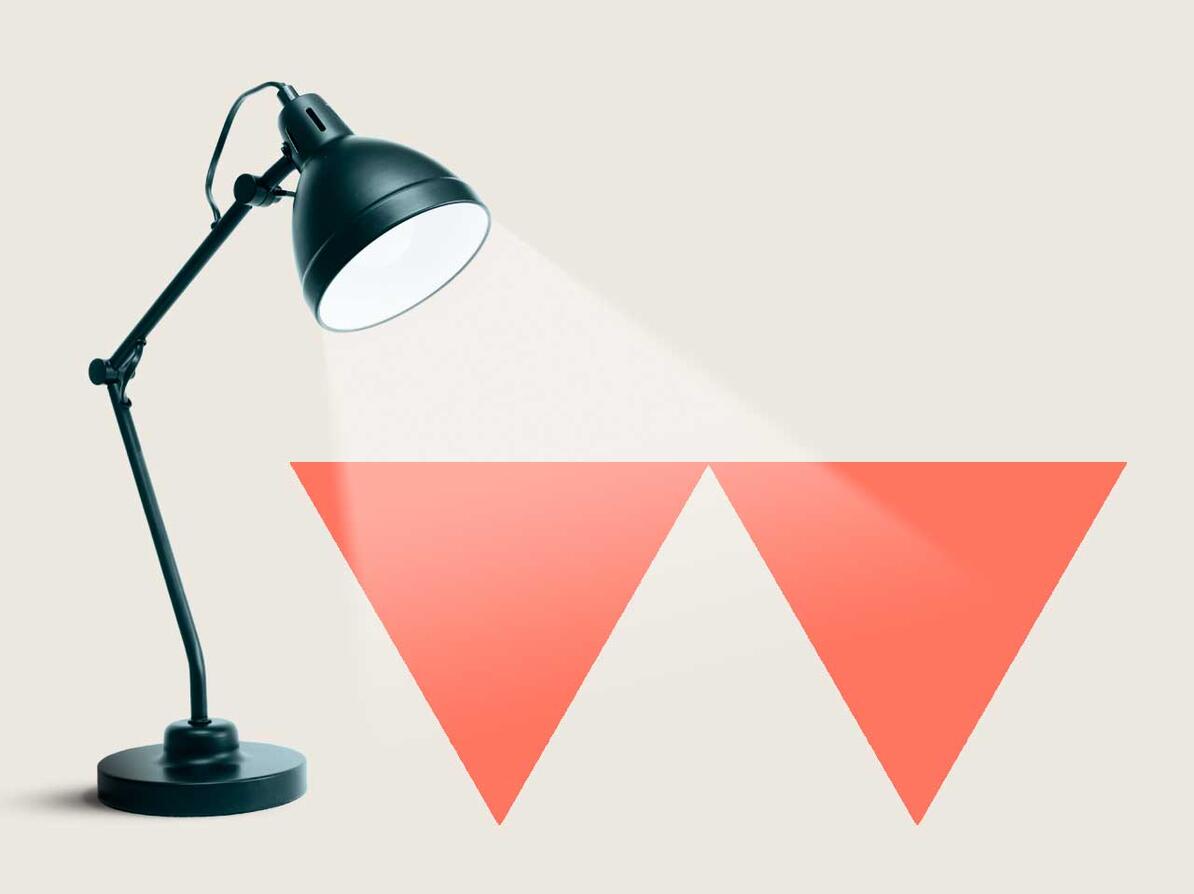 lampe lyser på dumper-symboler fra Forbrugerrådet Tænk