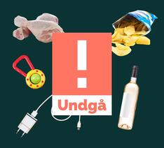 Farlige produkter der er blevet tilbagekaldt - chips, kylling, rangle, oplader og vin