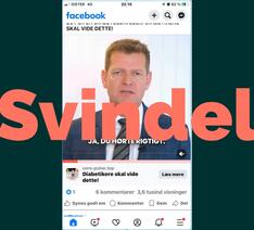 Screenshot af AI-genereret svindelannonce med Søren Brostrøm