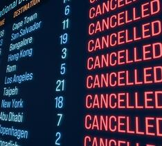 Oversigt over flyafgange, der er blevet aflyst