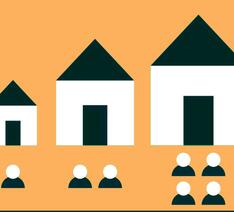 illustration af forskellige størrelser af husstande