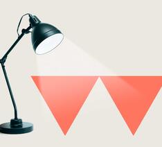 lampe lyser på dumper-symboler fra Forbrugerrådet Tænk