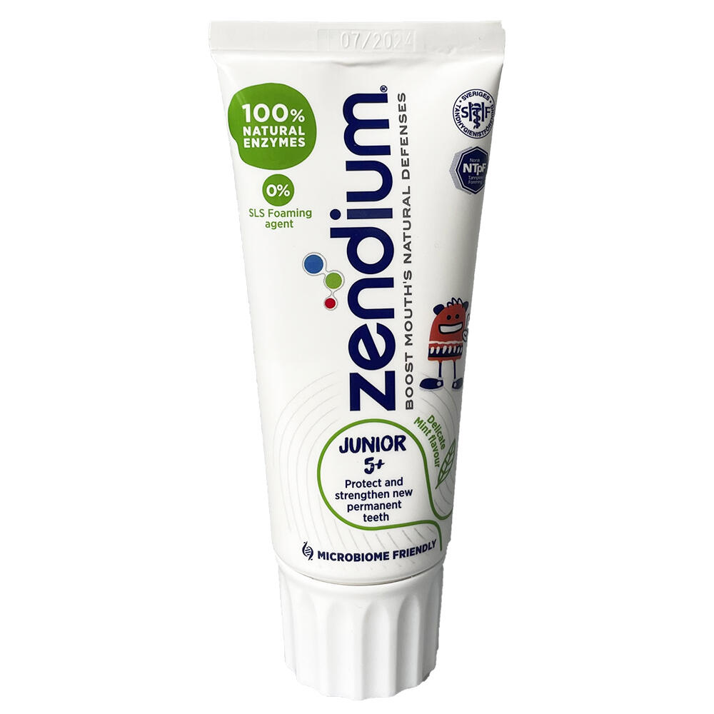 Junior 5+ år mint flavour tandpasta Zendium