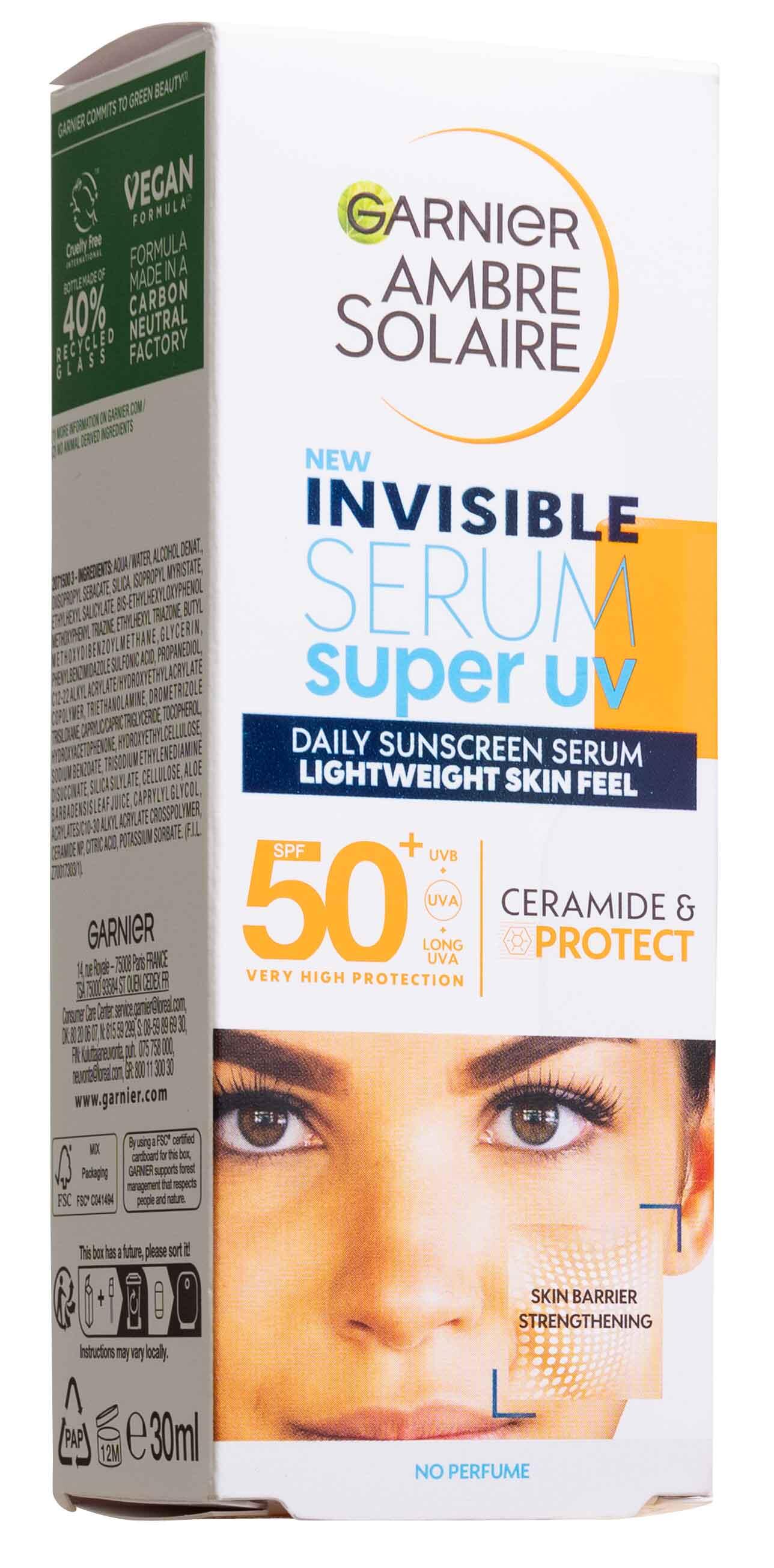 Invisible serum super uv SPF 50+ Garnier Ambre Solaire