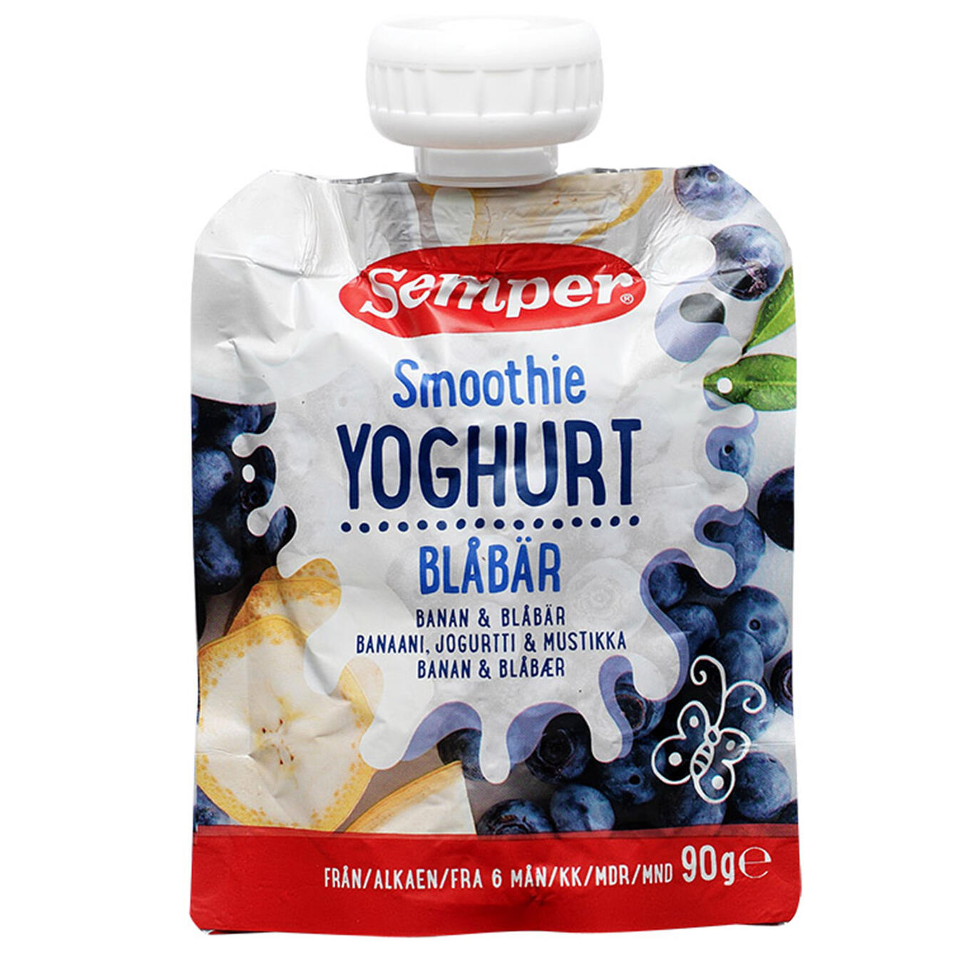 Smoothie. Yoghurt. Banan & blåbær Semper