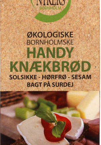 Økologiske bornholmske handy knækbrød, solsikke - hørfrø- sesam Nykers bornholm