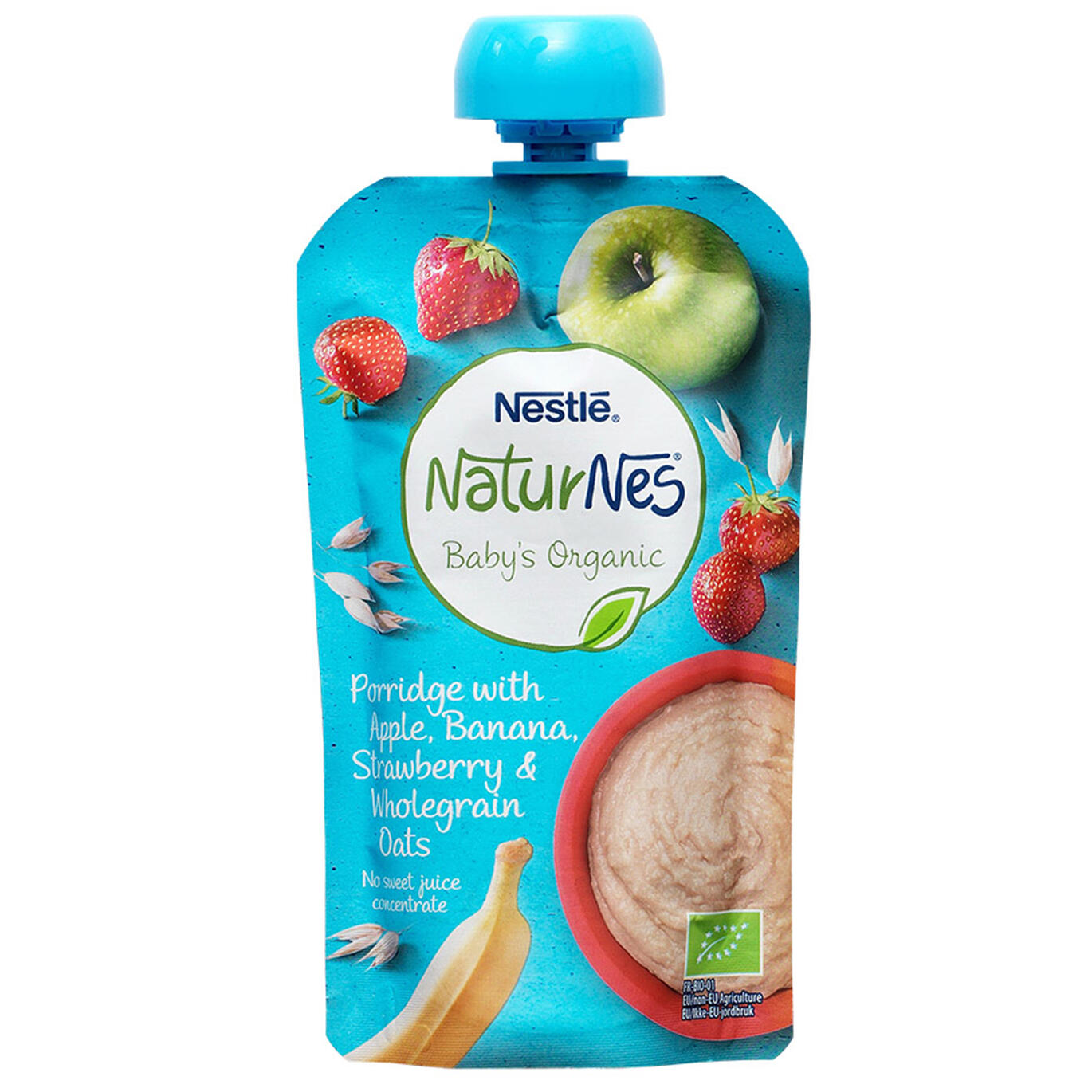 Porridge with Apple, Banana, Strawberry & wholegrain oats Nestlé NaturNes Baby's Organic