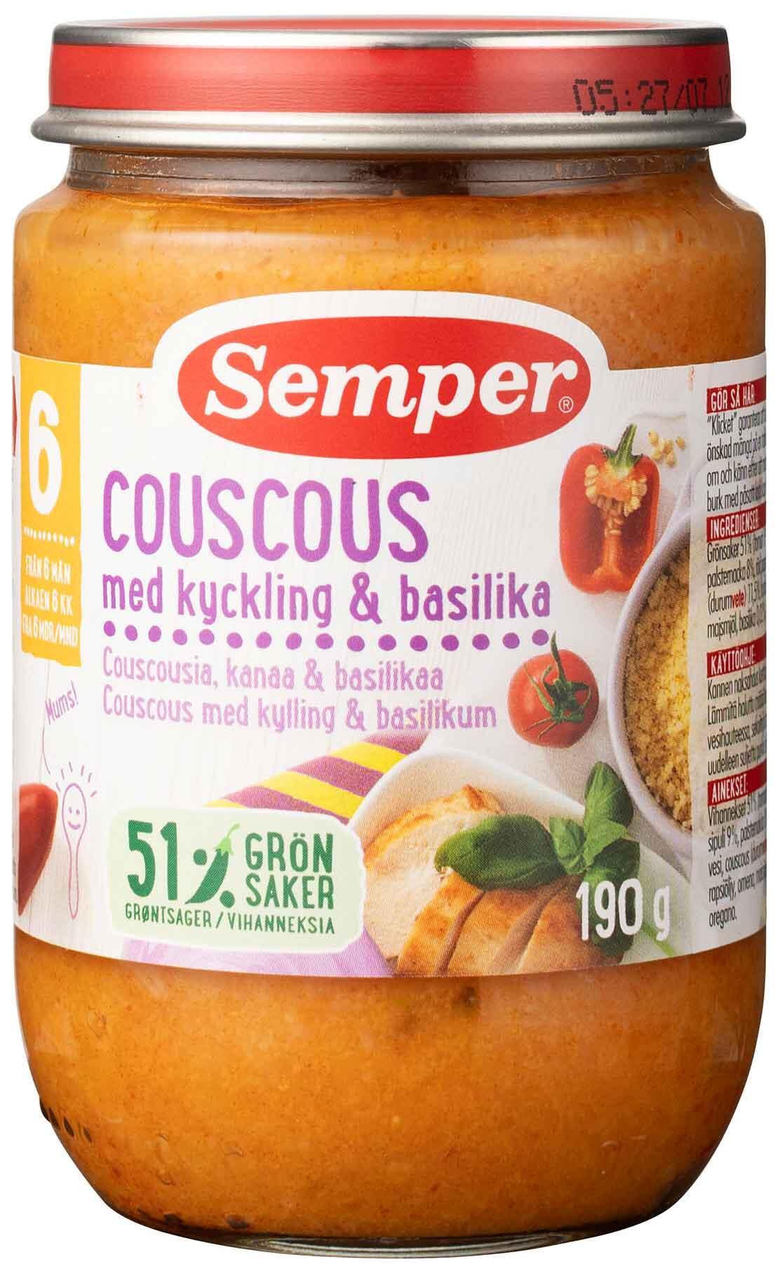 Couscous med kylling og basilikum Semper