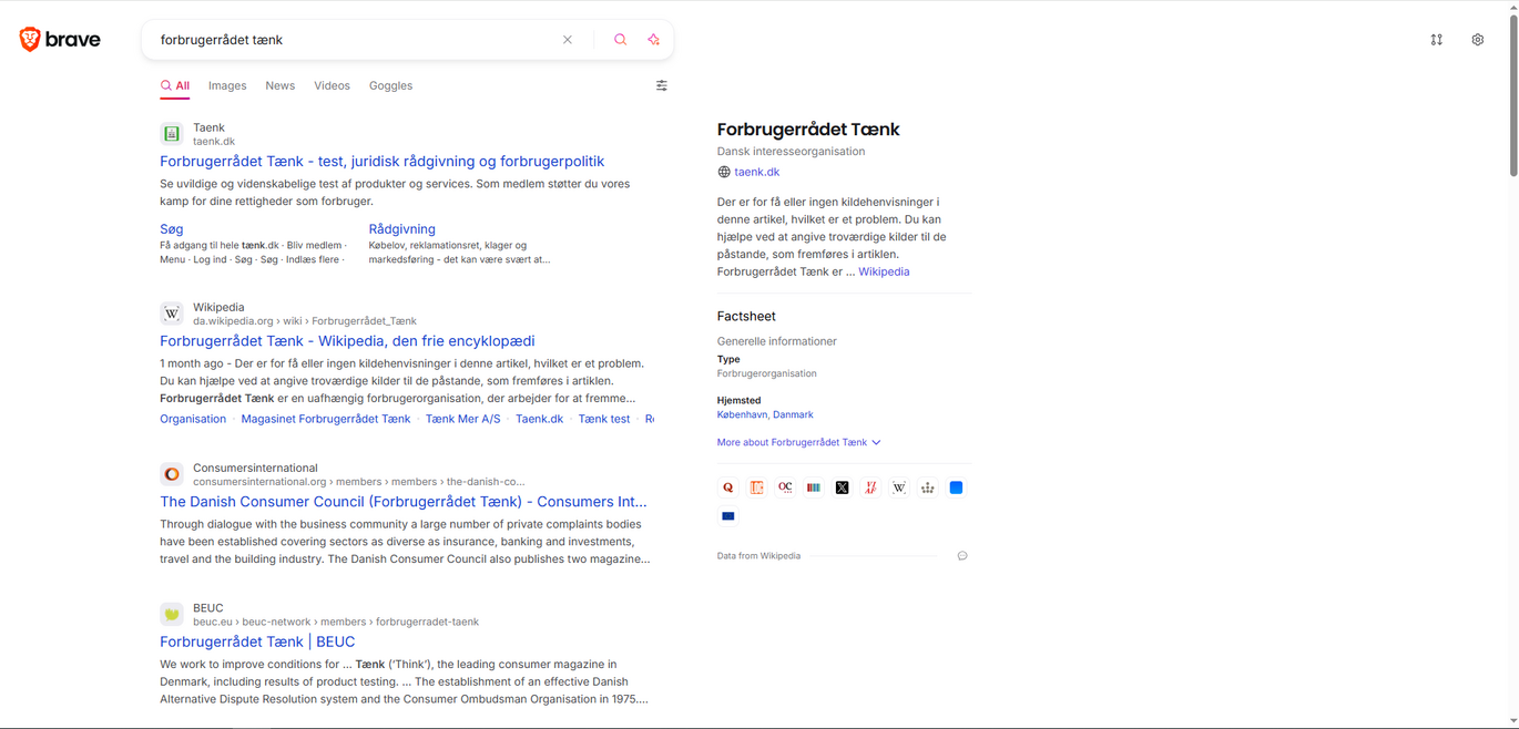 Søgemaskine Brave Search