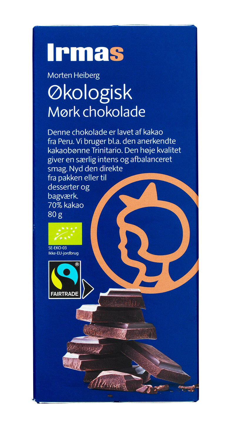 Økologisk mørk chokolade, 70 %  Kakao Irmas, Morten Heiberg