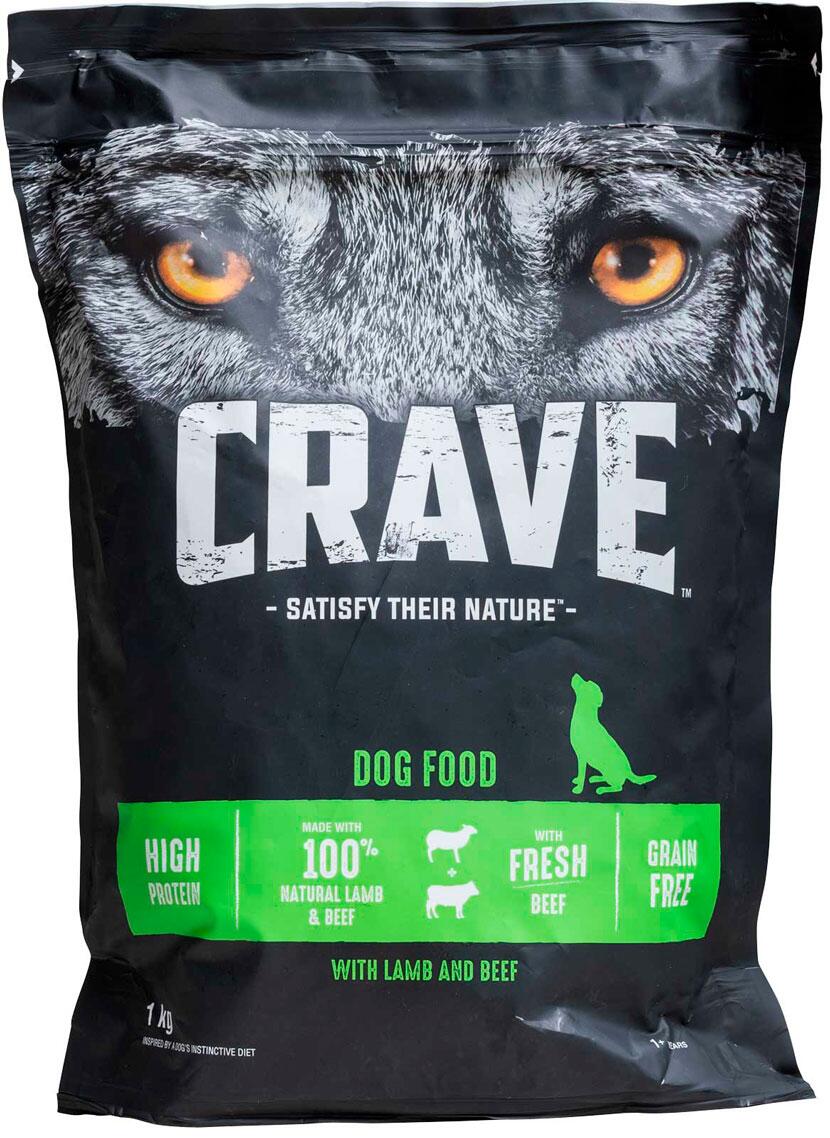 Dog food with lamb and beef Crave