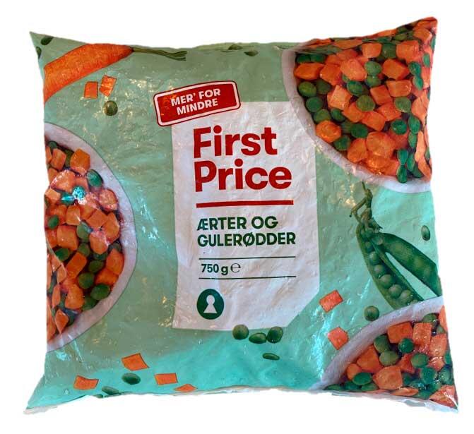 Ærter og gulerødder First price
