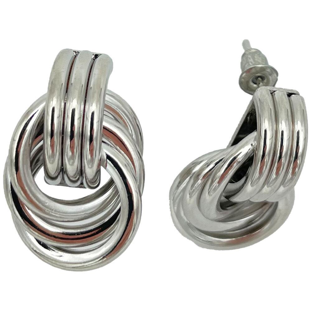 Chunky silver knot link earrings Amazon