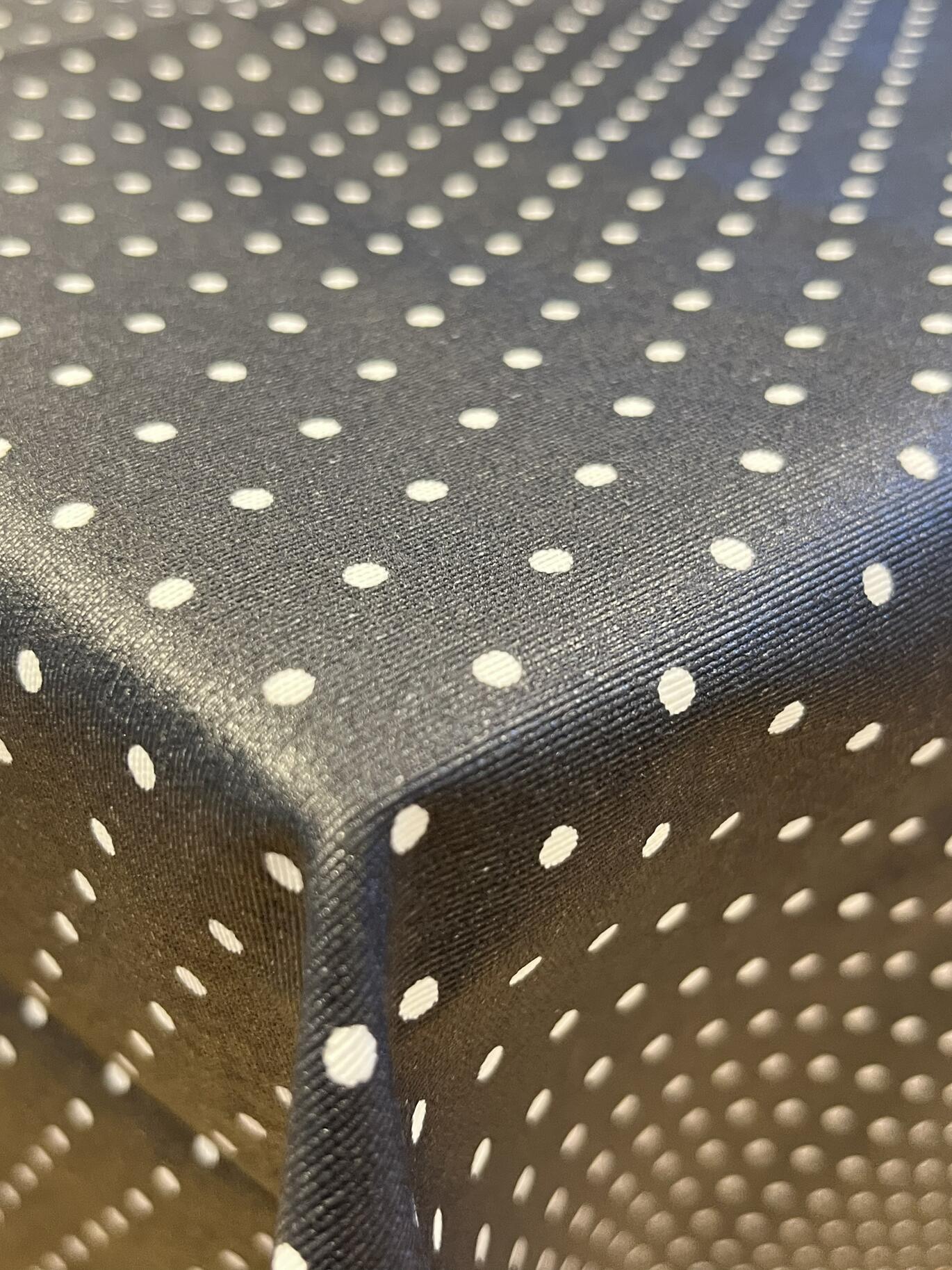 Textilvoksdug Polka Sort med hvide prikker Casa Decor