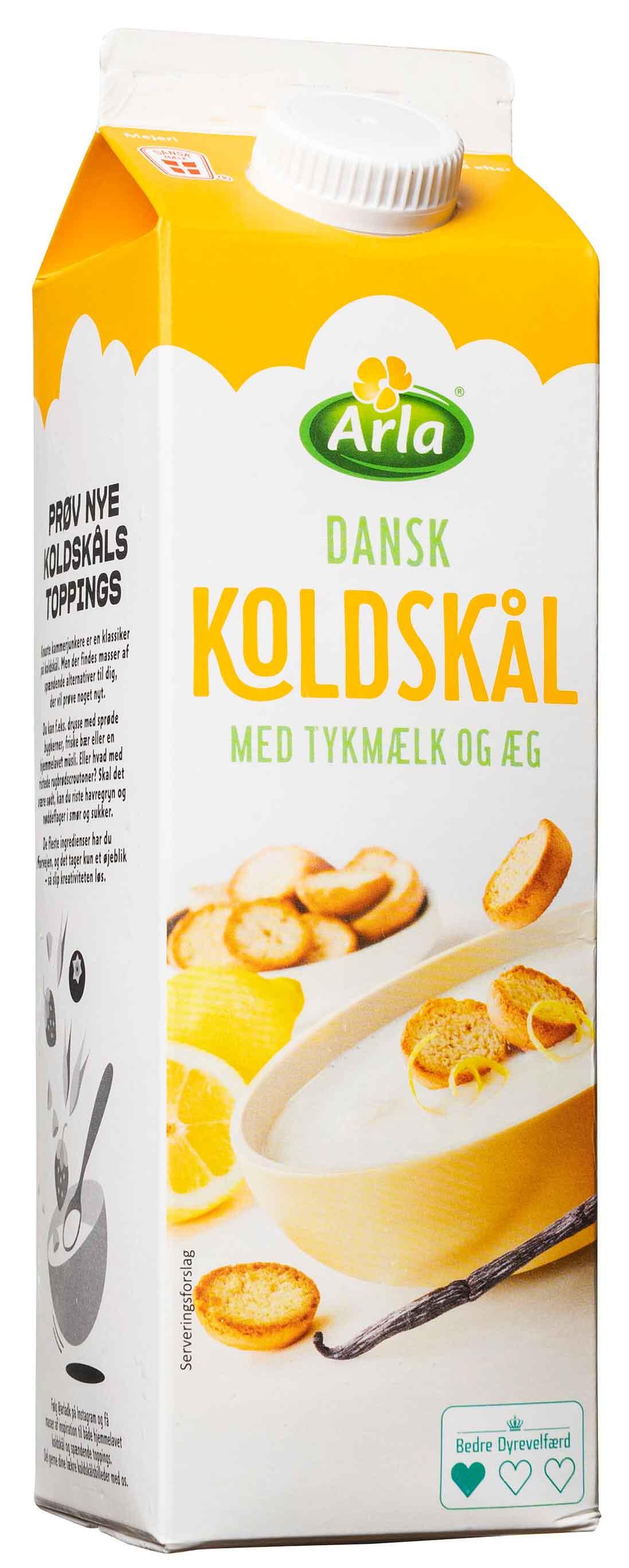 Dansk koldskål med tykmælk og æg Arla