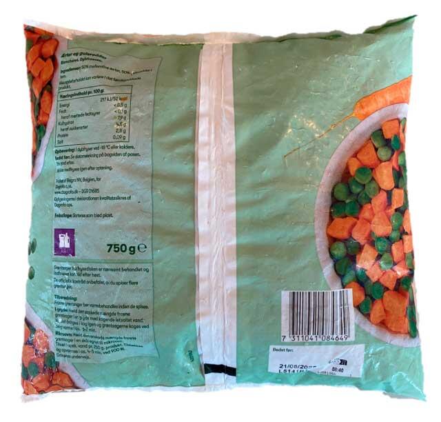 Ærter og gulerødder First price