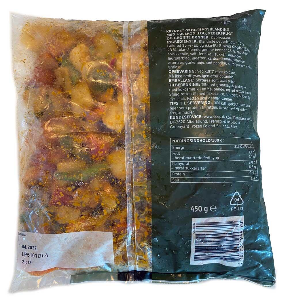 Krydret grøntsagsblanding Red Curry mix 365