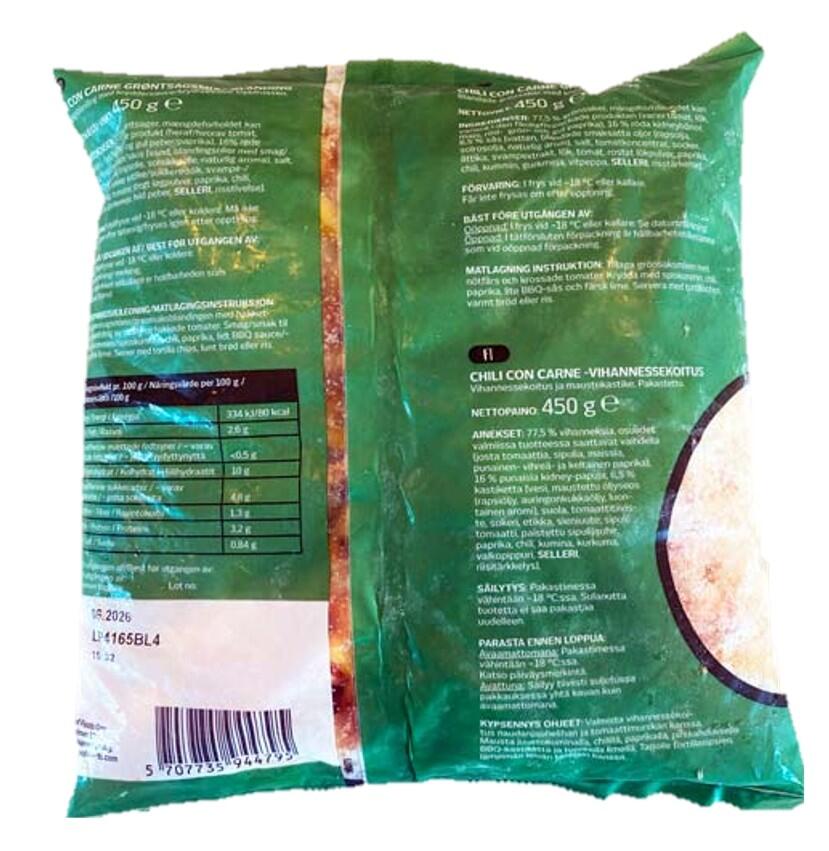 Chili con Carne - seasoned vegetable mix Freshly vegetables