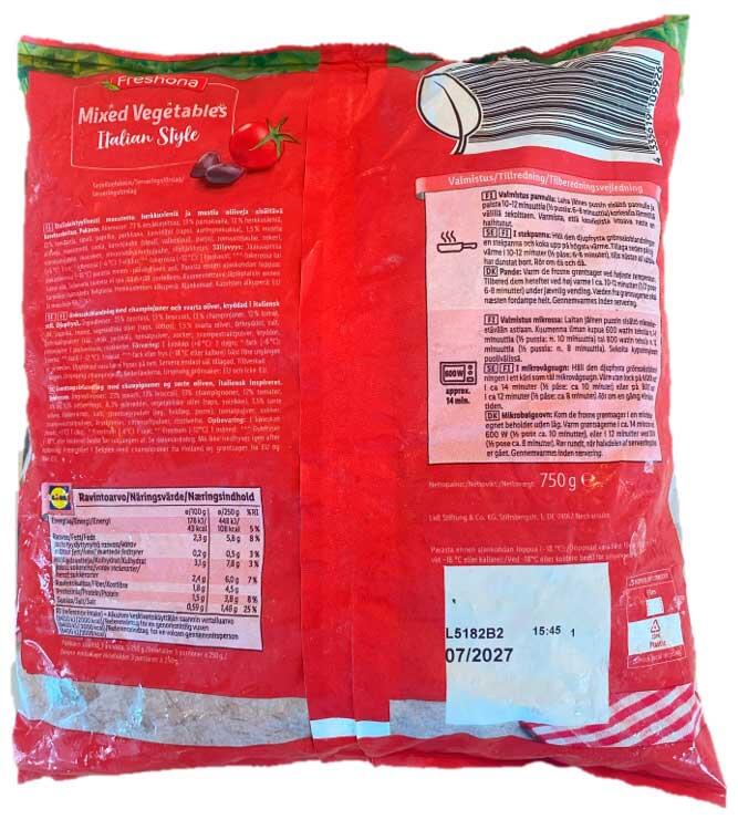 Mixed Vegetables Italian Style Freshona