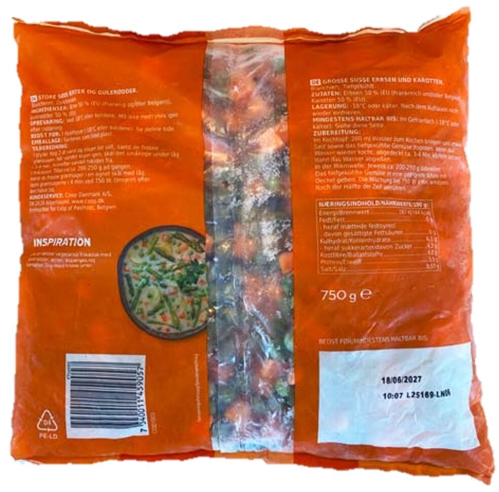 Ærter og gulerødder Coop