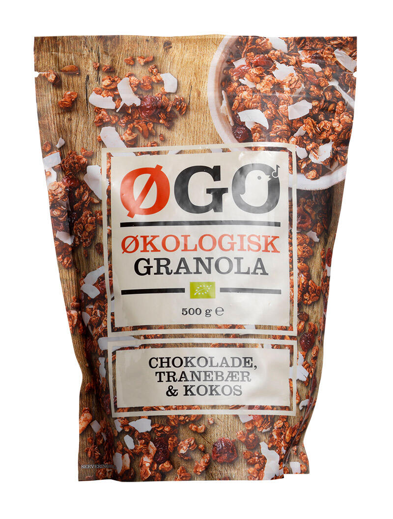 Økologisk granola chokolade, tranebær & kokos Øgo