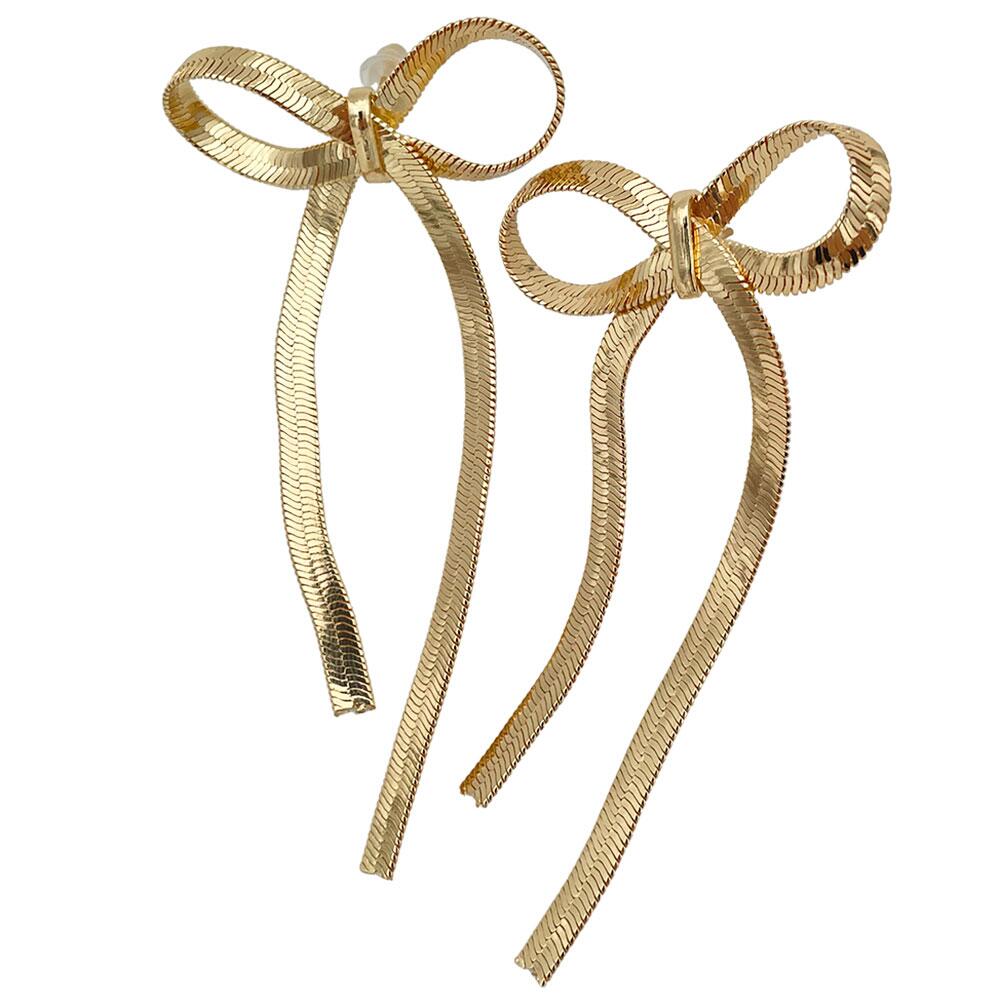 Snake bone bow earrings Shein