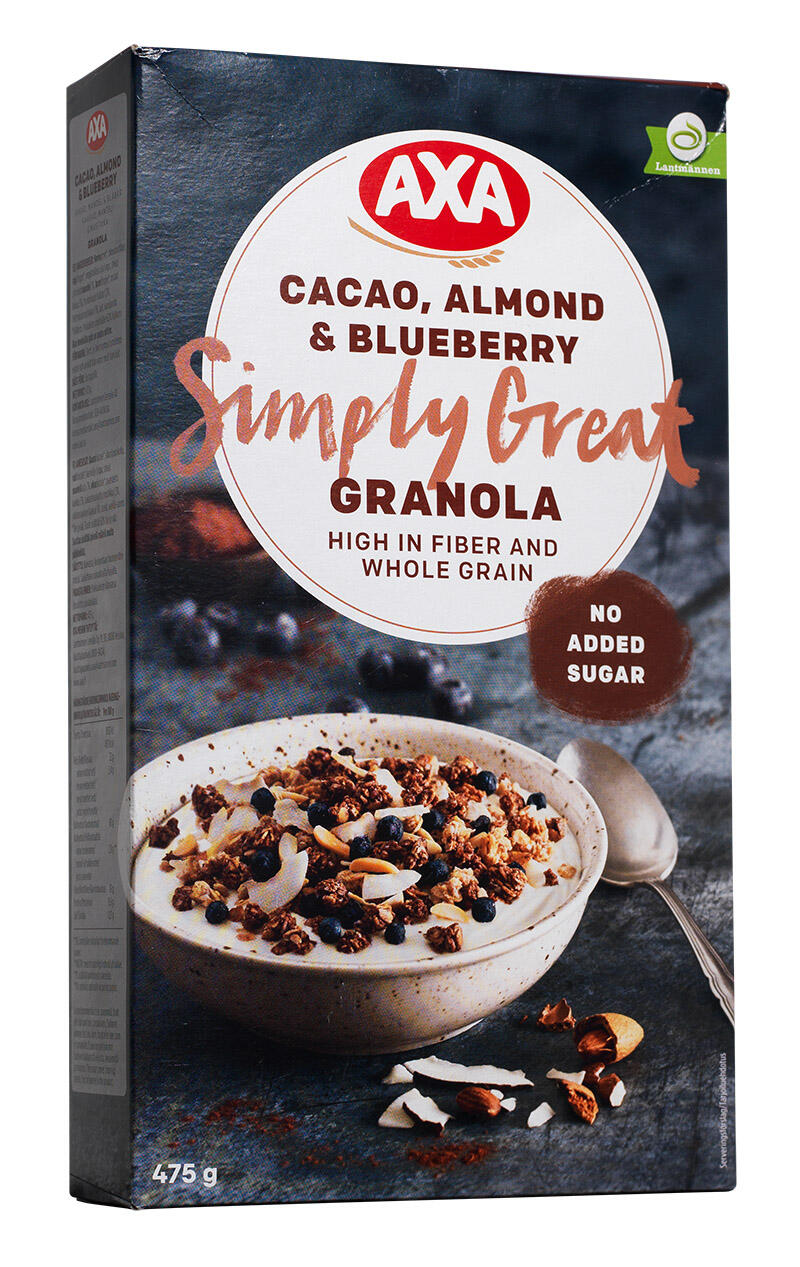Cacao, almond & blueberry granola Axa