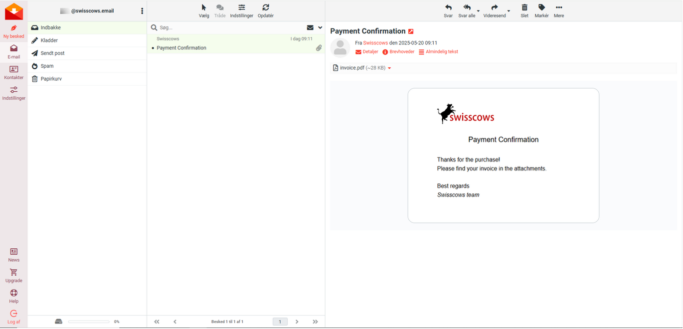 Emailudbyder Swisscows.email