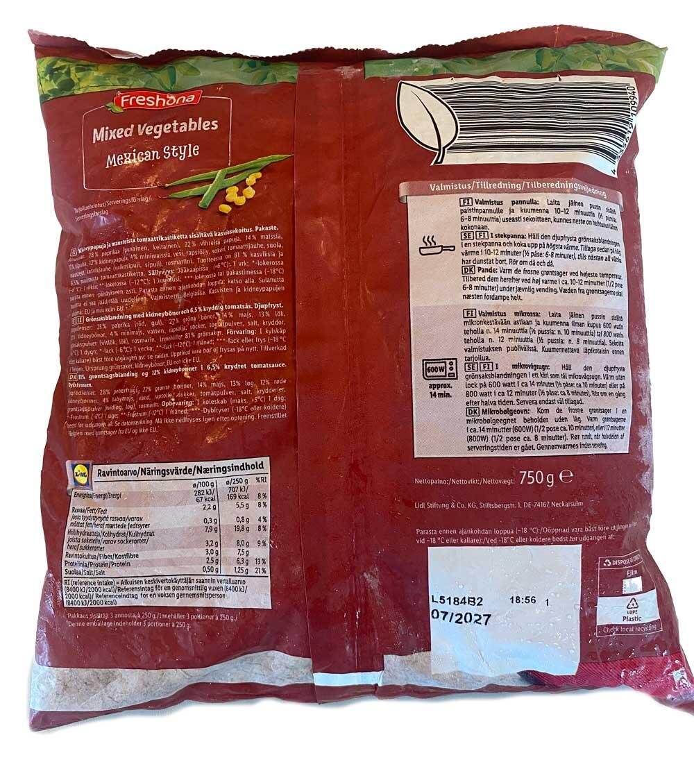 Mixed Vegetables Mexican Style Freshona